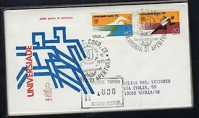 Italien FDC Venetia 1970 Universiadi voyata Racc. für Italien 909