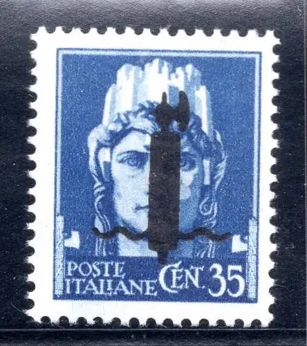 Saggio Cent. 35 Aufdruck Typ L in schwarz Nr. P 12 - MNH