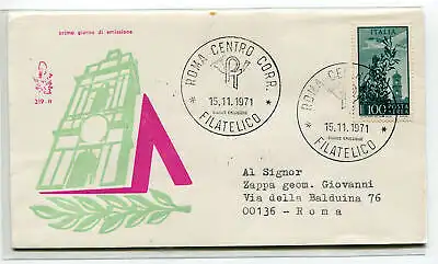 Italien FDC Venetia 1971 Kapitol Lire 100 gereist nach Italien