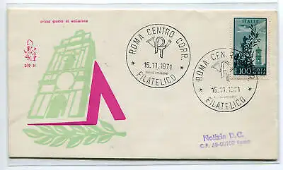 Italien FDC Venetia 1971 Kapitol Lire 100 gereist nach Italien 982