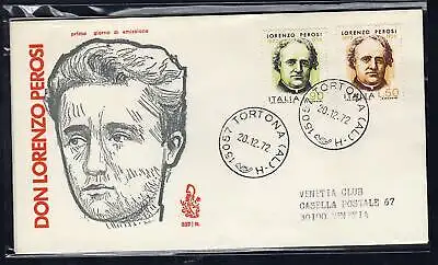 Italien FDC Venetia 1972 Perosi reiste nach Italien