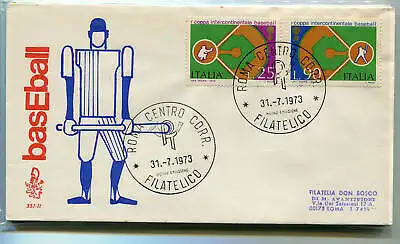 Italien FDC Venetia 1973 Baseball reiste nach Italien