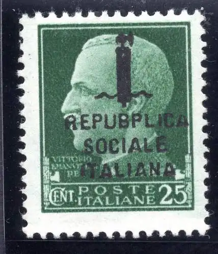 Centschelle. 25 Nr. 491 Sorte Repubplica Posiz. 92 di Roma - MNH