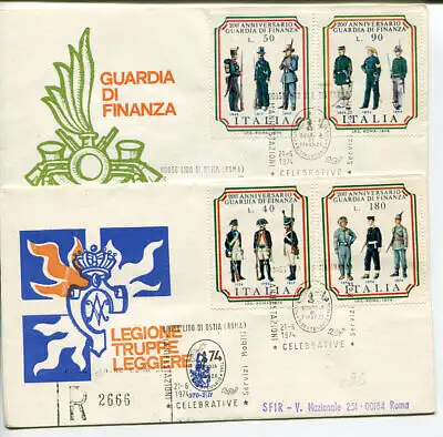 Italien FDC Venetia 1974 Guardia Finanza voyata Racc. für Italien