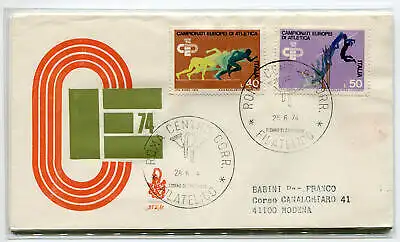 Italien FDC Venetia 1974 Atletica reiste nach Italien