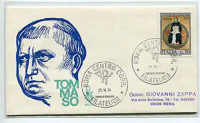 Italien FDC Venetia 1974 San Tommaso reiste nach Italien