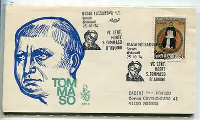 Italien FDC Venetia 1974 San Tommaso reiste nach Italien