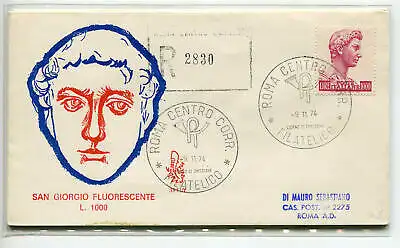 Italien FDC Venetia 1974 San Giorgio 1.000 gereist Racc. für Italien