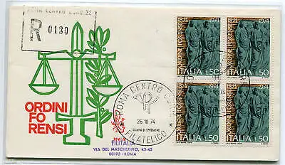 Italien FDC Venetia 1974 Forensischer Orden Viertelreise Racc. für Italien