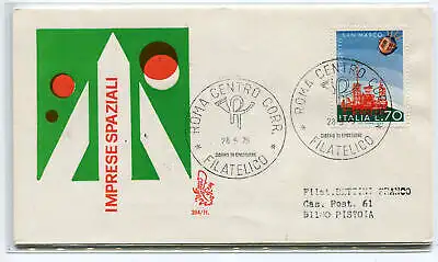 Italien FDC Venetia 1975 Raumfahrtunternehmen reiste nach Italien