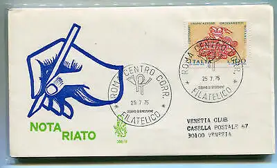 Italien FDC Venetia 1975 Notariat nach Italien gereist