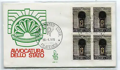 Italien FDC Venetia 1976 Rechtsanwalt Quartina nicht gereist