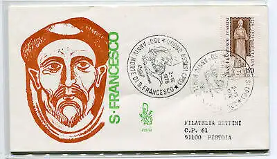 Italien FDC Venetia 1976 S. Francesco reiste nach Italien