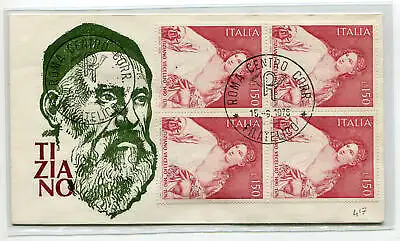 Italien FDC Venetia 1976 Tiziano Viertel nicht gereist