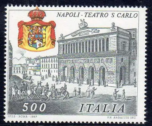 Napoli Teatro S. Carlo Lire 500 Sorten verschobenes Wappen