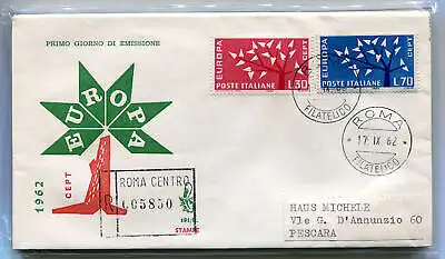 Italien FDC Venetia 1962 Europa gereist Racc. für Italien