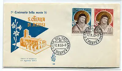 Vatikan FDC Venetia 1953 S. Klar nicht gereist