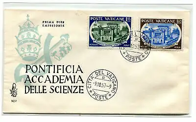 Vatikan FDC Venetia 1957 Accademia Scienze nicht gereist