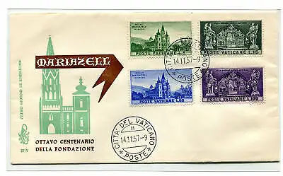 Vatikan FDC Venetia 1957 Mariazell nicht gereist