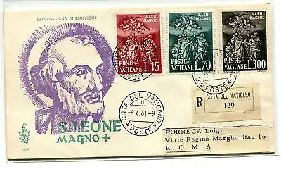 Vatikan FDC Venetia 1961 San Leone voyata Racc. für Italien