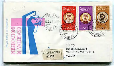 Vatikan FDC Venetia 1959 Märtyrer gereist Racc. für Italien