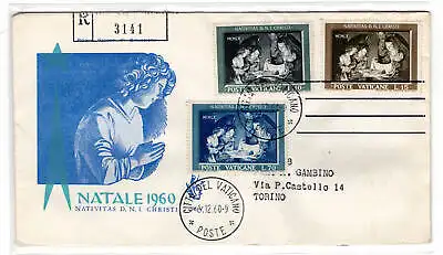 Vatikan FDC Venetia 1960 Weihnachten gereist