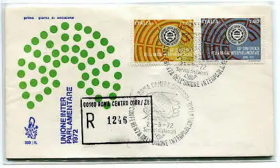 Italien FDC Venetia 1972 Interparlamentarische Union gereist Racc. für Italien