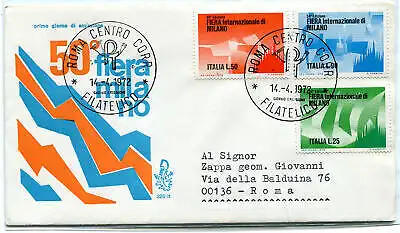 Italien FDC Venetia 1972 Fiera di Milano reiste nach Italien