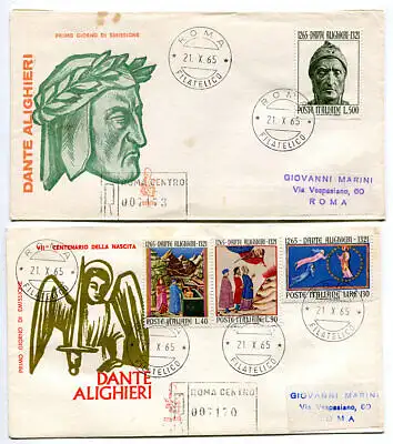 Italien FDC Venetia 1965 Dante Alighieri reiste Racc. für Italien