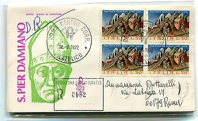 Italien FDC Venetia 1972 Pier Damiano Viertelreise Racc. für Italien 1037