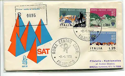 Italien FDC Venetia 1972 Società Alpinisti voyata Racc. für Italien