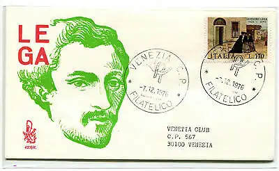 Italia FDC Venetia 1976 S. Liga nach Italien gereist