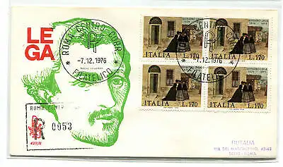 Italia FDC Venetia 1976 S. Viertelliga gereist Racc. für Italien