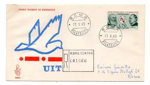 Italia FDC Venetia 1965 U.I.T. gereist Racc. für Italien