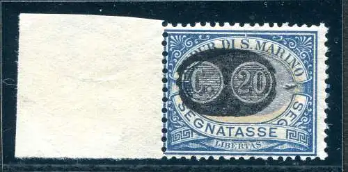 Segnatasse c. 20 von 5 verschobenen Silber-Aufdruckmasken