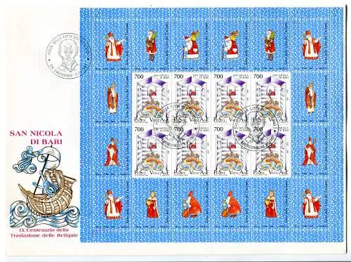 Vatikan 1987 Nikolaus die drei Zettel auf FDC