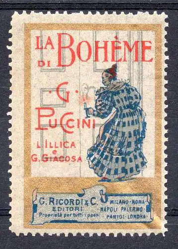 Erinnofilo La Bohème von G. Puccini - G. Ricordi Editore