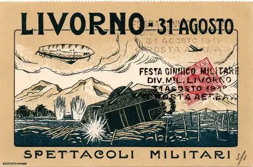 Livorno Festa Ginnico Militare vom 31.8.19 - Offizielle Postkarte