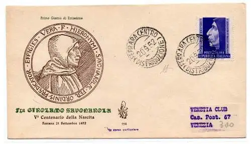 Savonarola auf FDC Venedig nicht gereist