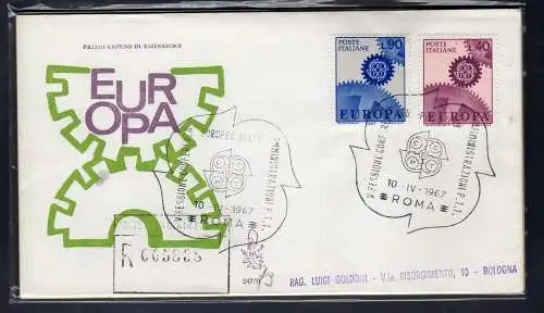 Italien FDC Venetia 1967 Europa gereist Racc. für Italien