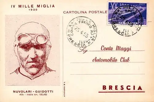 XX Mille Miglia - Lot von zwanzig verschiedenen Postkarten