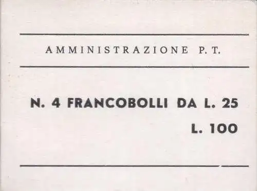 Libretto Poste Italiane tiratura di Napoli n. 13