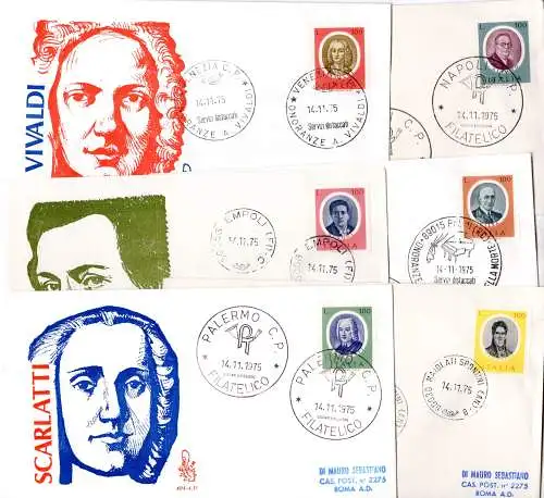 Italien FDC Venetia 1975 Illustri stornieren mehrere Reisen nach Italien