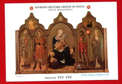 SMOM 1997 San Giovanni Battista Nr. 50 Bogen Druckprobe