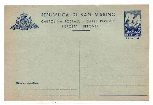 San Marino Postkarte Lire 4 Nr. C 23 neu