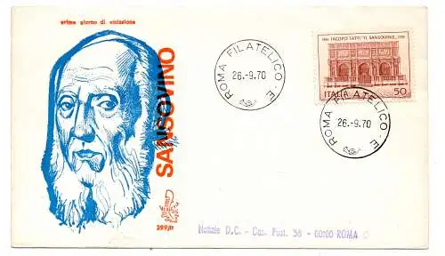 Italien FDC Venetia 1970 Sansovino reiste nach Italien