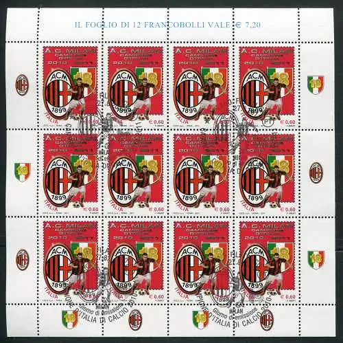 Fußball - Milan Campione 2011 figürliche Annullierung FDC