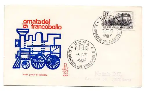 Italia FDC Venetia 1970 Giorn. Del Franc. nach Italien gereist