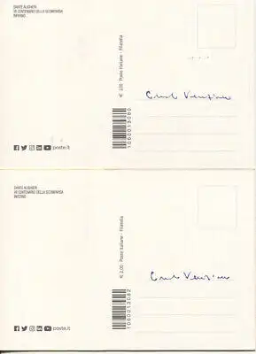 Postkartenserie Dante Alighieri 2021 Signatur Corrado Veneziano