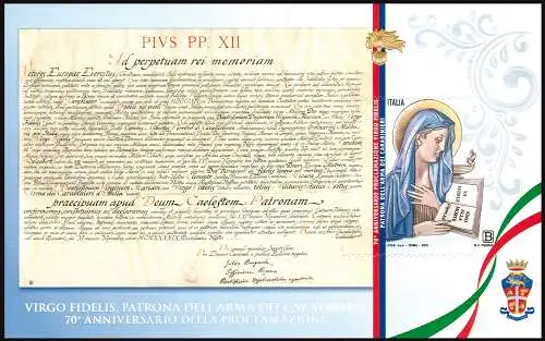 2019 Virgo Fidelis Arma dei Carabinieri Sortenblatt